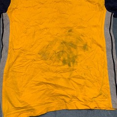 U.S. Polo Assn T-Shirt Mens Medium Yellow Navy Graphic Print Casual Crew Neck