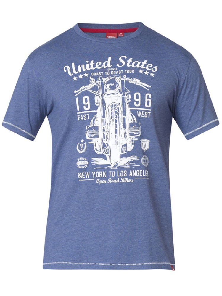 NEW Mens Big Size Duke USA OPEN ROAD BIKERS TOUR D555 Tee Shirt 2XL & 6XL ONLY