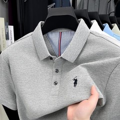 100% Pure Cotton Short Sleeved Men’s Polo Shirt Summer Fashion High-end Brand Po