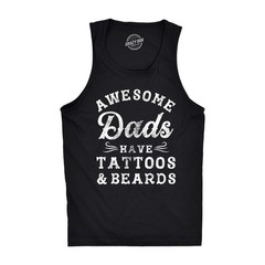 Mens Fitness Tank Awesome Dads Have Tattoos and Beards Tanktop Funny Fathers Day