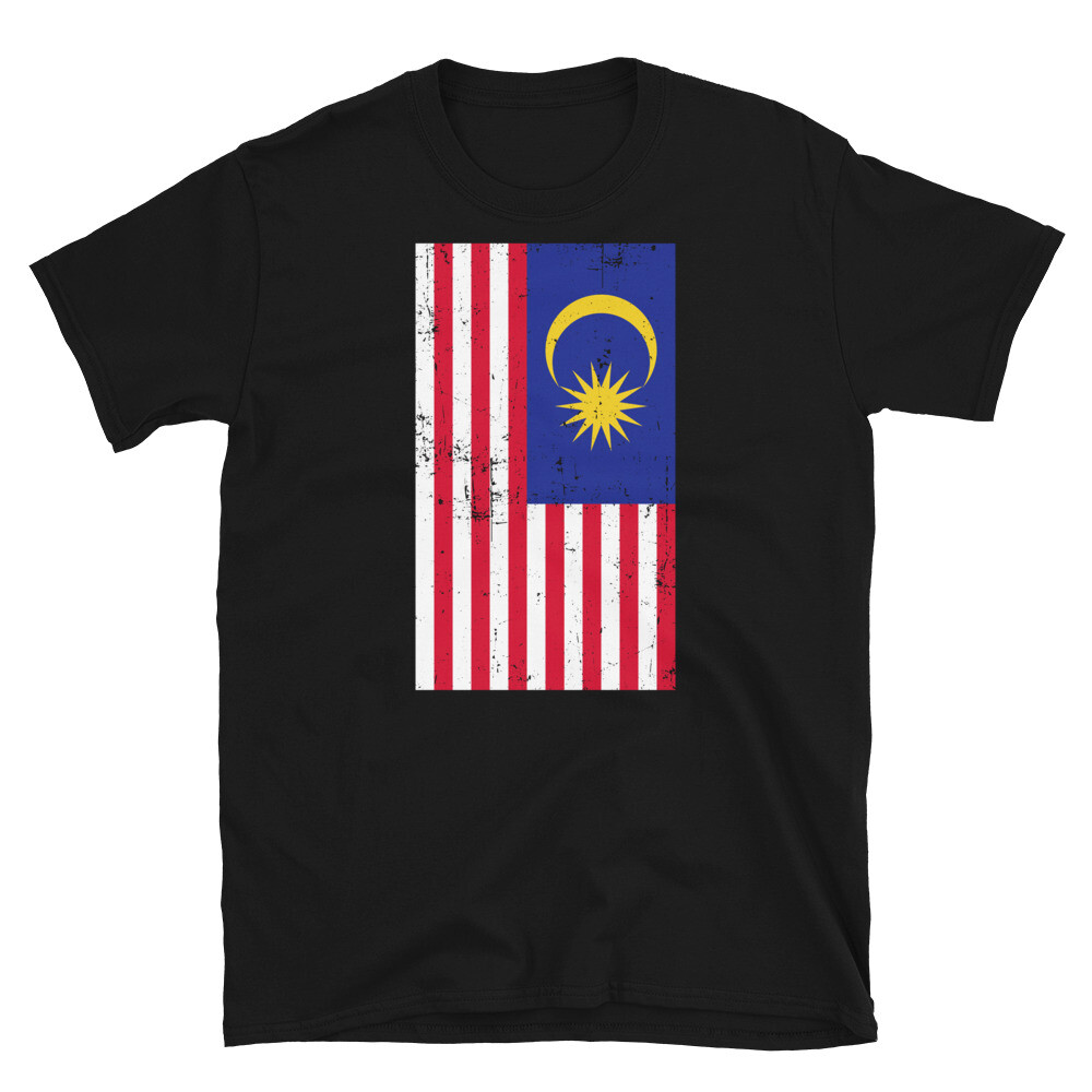 Malaysia Southeast Asia Kuala Lumpur Distressed Flag Short-Sleeve Unisex T-Shirt