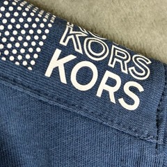 Michael Kors Mens Blue Logo Tape Shoulder Short Sleeve T-Shirt Size L