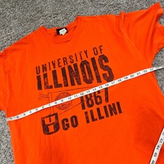 Vintage MV Sport University of Illinois Orange Go Illini Graphic T-Shirt Mens XL