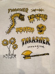 Thrasher Magazine Mens Size Large Vintage White T-Shirt. Awesome Grunge/Stain