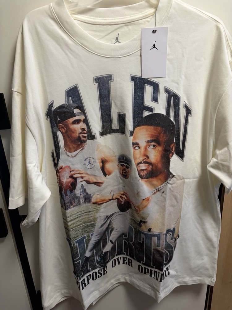 Nike Air Jordan Jalen Hurts T-Shirt Purpose Over Opinion Men’s Large IB7322-133