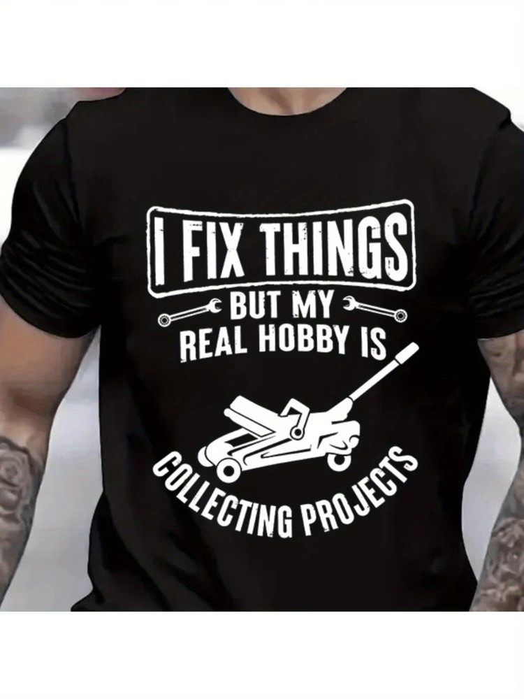 Men’S Mechanic Funny Tee Shirt I Fix Things Collecting Objects Humor Tshirts