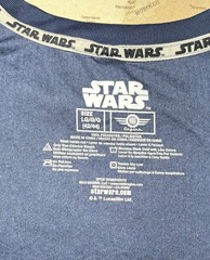 Mens Short Sleeve T-Shirt STAR WARS On Front Blue Camo Licensed Mad Engine EUC