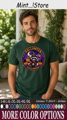 Halloween Raccoon Shirt, Cute Witch Hat Pumpkin Spooky Tee