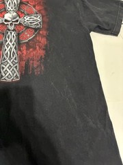 Hot Leather Celtic Cross T Shirt Large Black Gothic Biker West Coast Chopper VTG