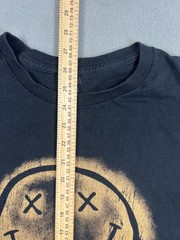 Nirvana Smiley Face Distressed T-Shirt Black XL Men 100% Cotton Grunge Style