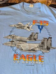 vintage F-15 eagle fighter jet t shirt men’s XL Thin Screen Stars Single stitch