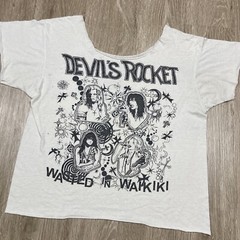 Devil’s Rocket Shirt M 90s 00s Y2k Wasted In Waikiki Chopped Cropped Tee