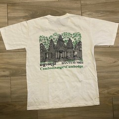 VTG Cambodia Banteay Srei Cambodge Sz Medium White T-Shirt 90s Souvenir