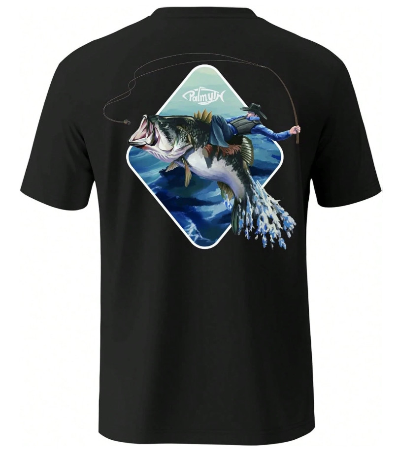 Palmyth Fishing T-Shirts Men UPF 50+ Sun Protection Rash Guard Short Sleeve Tee