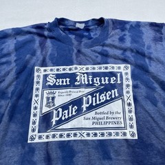 San Miguel Pale Pilsen tie dye tee shirt blue Philippines brewery 100% cotton L