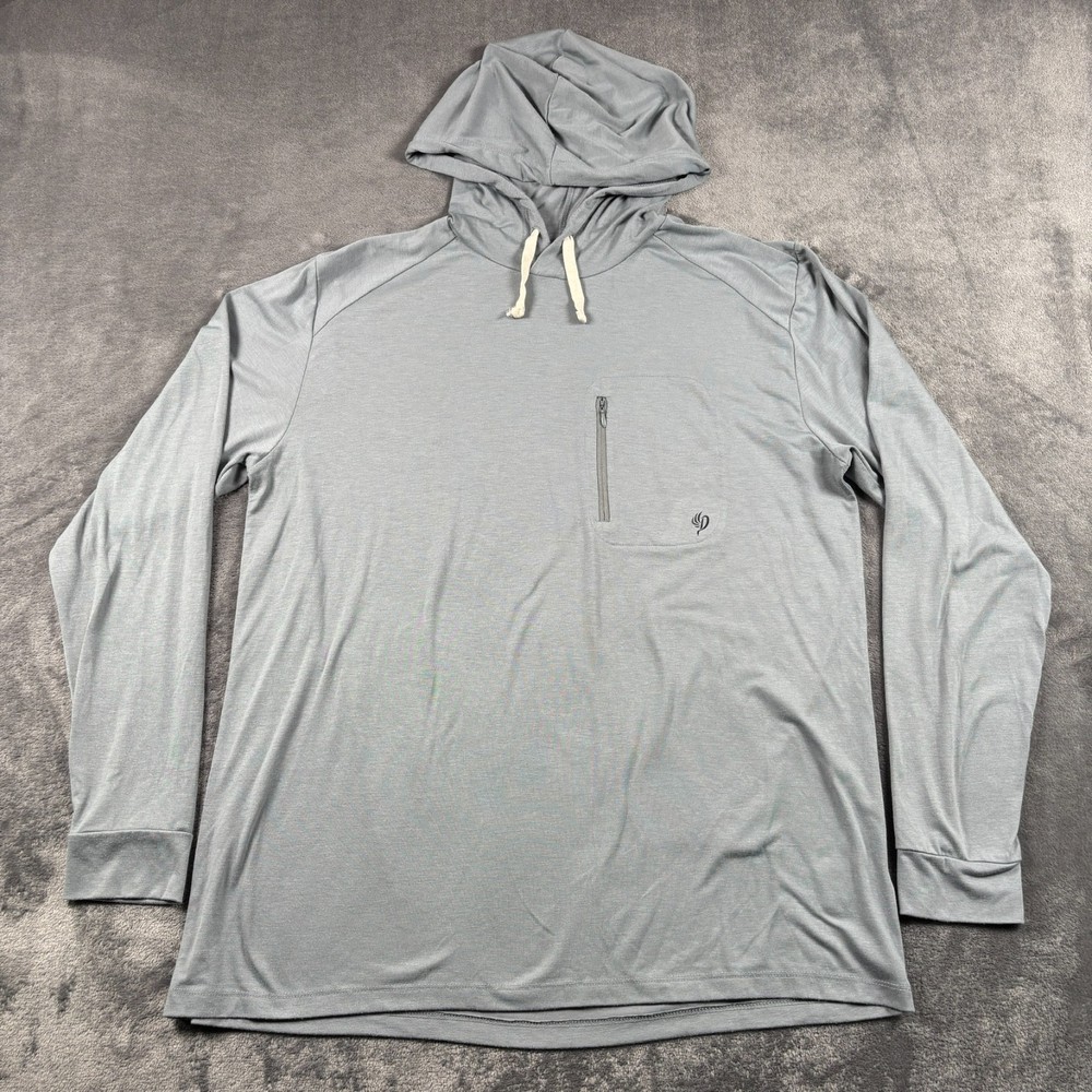Duck Camp Shirt Mens Large Gray Hoodie Bamboo Lightweight Premium Outdoor