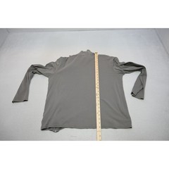 Armani Exchange Mock Neck Top Mens XL Grey Asymmetrical Zip Long Sleeve EUC