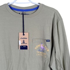 Chubbies Long Sleeve Pocket T Shirt Howlin for the Weekend Mens M Olive Green