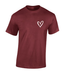HAND DRAWN HEART LB MENS T SHIRT CUTE FASHION SUMMER LOVE DESIGN FUNNY TOP