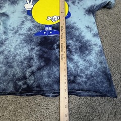 ALAB Shirt Mens L Blue Smiley Face Tie Dye Graphic Crew Neck Cotton Tagless