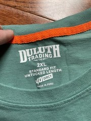 Duluth Trading 40Grit T Shirt Untucked Length Pocket Men’s XXL Standard Fit 2XL