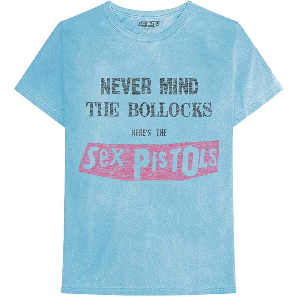 Sex Pistols – Never Mind The Bollocks – Distressed Mineral Wash Blue T-shirt