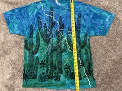 90s RARE Vintage Local Colors Cactus Tie Dye Mary Dee Hand Designed Beefy Tee