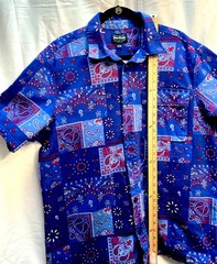 Dogg Supply by Snoop Dog, Men’s XL Collar Button Down Bandana Shirt
