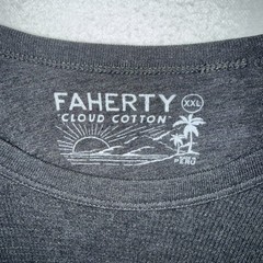 Faherty Men’s Cloud Waffle Crew Thermal Shirt XXL Charcoal Heather Long Sleeve