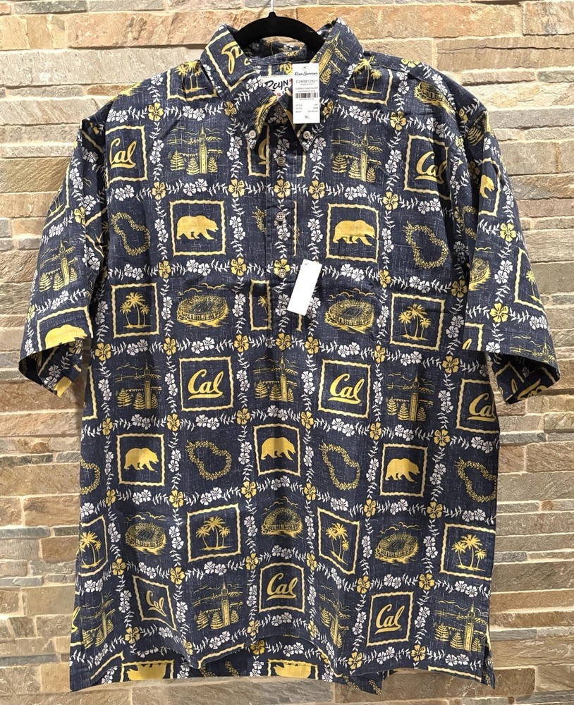 Reyn Spooner UC Cal Berkeley Blue Hawaiian Shirt Classic Men’s XL NWT