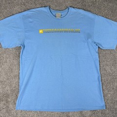 Vtg Nike Shirt Mens XL Blue There is No Finish Line Double Sided Y2K Sports
