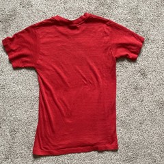 Vintage Steadman T Shirt Triceratops 1982 80s Xs Small Red Thin Baby Tee