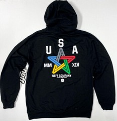 Neff Hooded Sweater USA Black with Aztec Pattern Neff Hoody Neff Hoodie