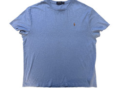 Polo Ralph Lauren Shirt Mens XL Blue Classic Fit Tri Color Pony Embroidered Logo