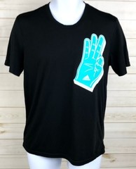 Adidas Ultimate Tee Mens Shirt Size Medium Black Teal 3 Stripes TShirt EUC A5204