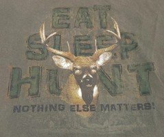 Eat Sleep Hunt Short Sleeve Green Tshirt Hunting Deer Nature Adult Size XL