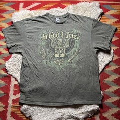 In God I Trust Eagle Psalm 28:7 Men’s Olive Green T-Shirt Size 2XL Delta tag