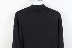 Vintage 90s Streetwear Mens XL Distressed Blank Turtleneck T-Shirt Black Cotton