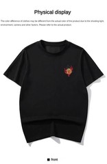 Men Embroidery Dragon T Shirt Hip Hop Streetwear Cotton Short Sleeve Tee