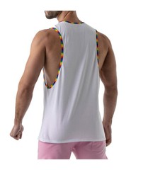 Camisole TOF PARIS Pride Tank Top Rainbow Pattern Sewn In Soft Cotton Jersay 22