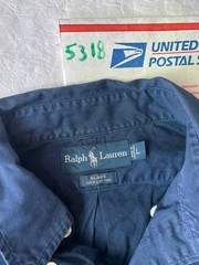 Vtg Ralph Lauren Blue Button 100% Cotton Down Blake Shirt Men’s Size L