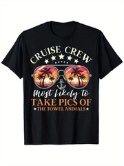 Cruise Crew Most Likely to Take Pics Of The Towel Animals T-Shirt, Unisex Cott