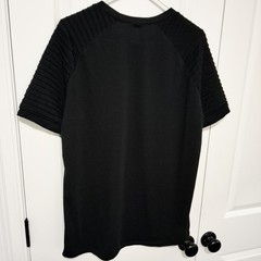 Coofandy Men’s Pleated Short Sleeve Fashion T-shirt Size Large