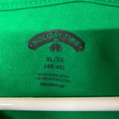 Holiday Time Adult XL T-Shirt Green Elf Santas Helper Short Sleeve Crew Neck