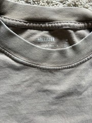 Hollister Men’s Heavyweight Boxy Fit Crew Neck Beige T-Shirt Size M tall
