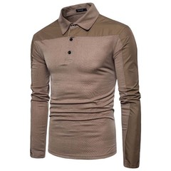 Mens Long Sleeve Shirt Casual Muscle Fit Turn-down Collar Tops T-shirt Blouse