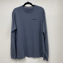 Patagonia Responsibili-Tee Blue Logo Graphic Jersey Crew L/S Tee Men XL