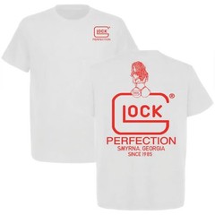 100% Cotton Sexy Girl Sit on Glock Logo T-Shirt, Gift for Glock Fans