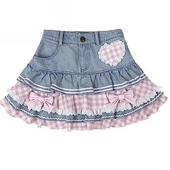 Preppy Lolita Skirt High Waist Denim Mini Y2K Cute Ball Gown – Sweet Fashion