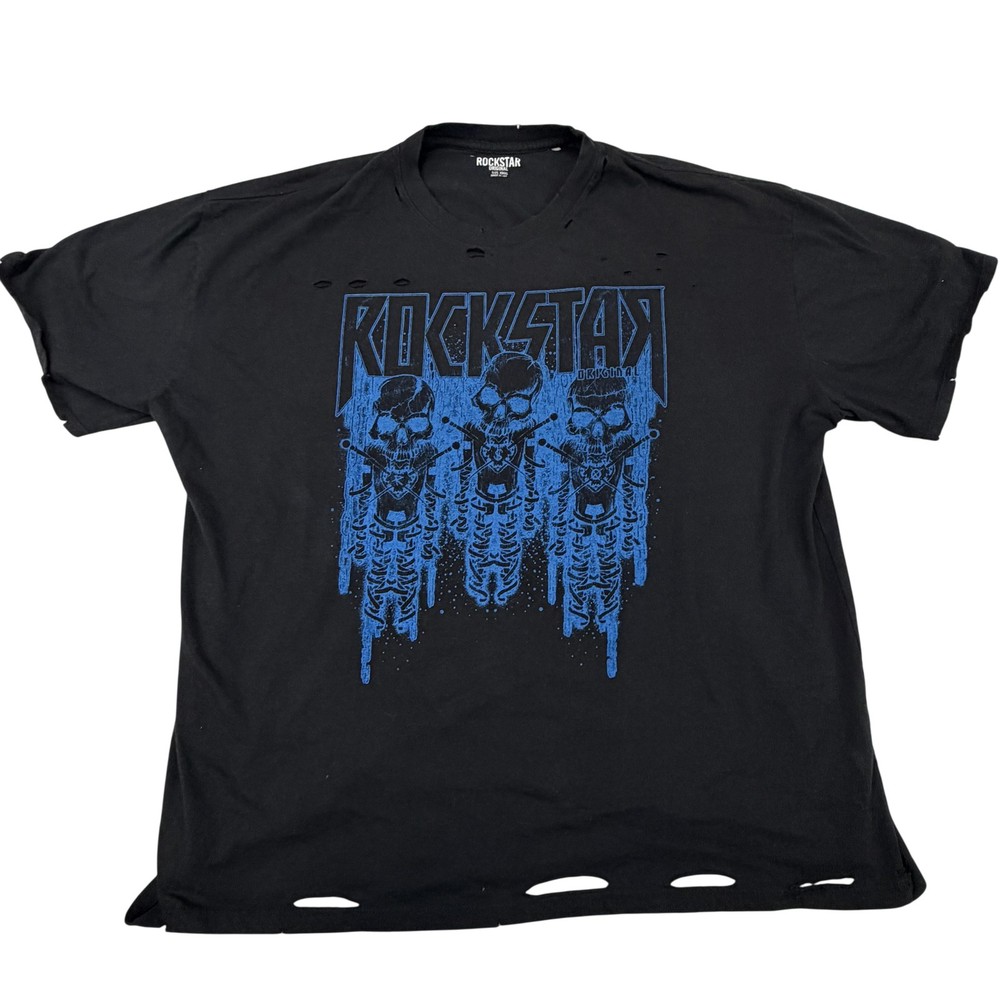 Rockstar Original Shirt Mens 3XL Black Skull Rock Band 1992 US Tour Graphic Tee